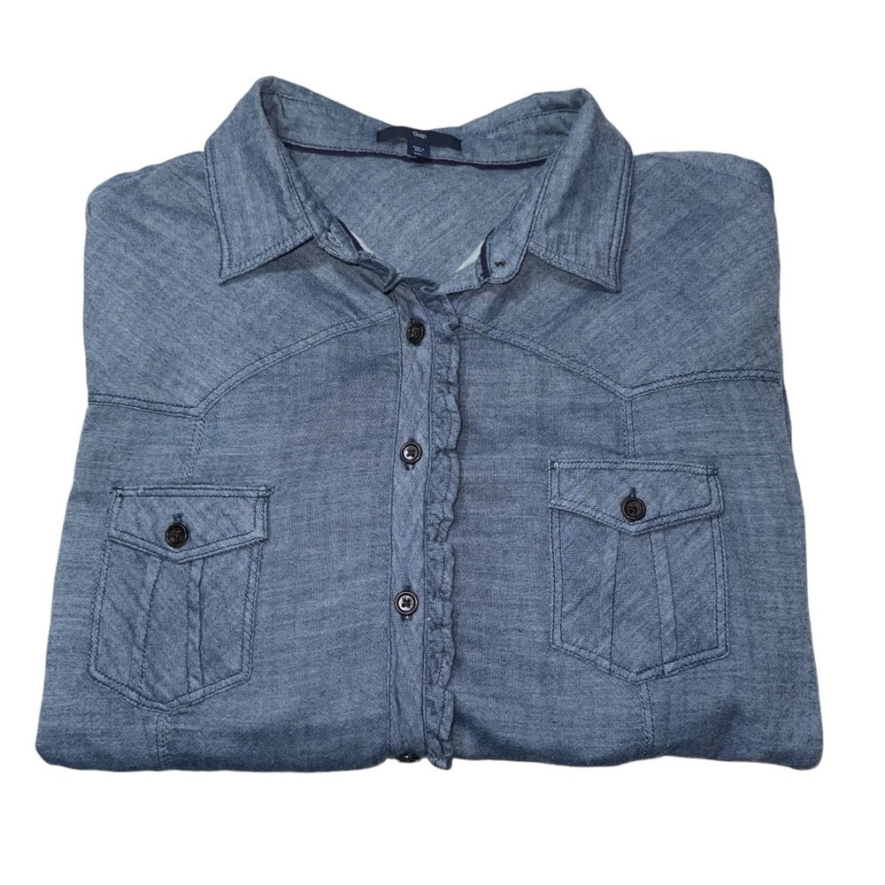 Gap (EUC) 100% Cotton Western Button Up Shirt, Size XL - Picture 6 of 9